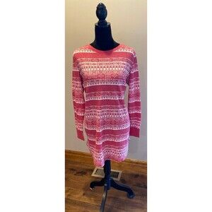 Tunic Top Pajamas or Dress No Tag Size Medium to Large Red White Snowflake Soft